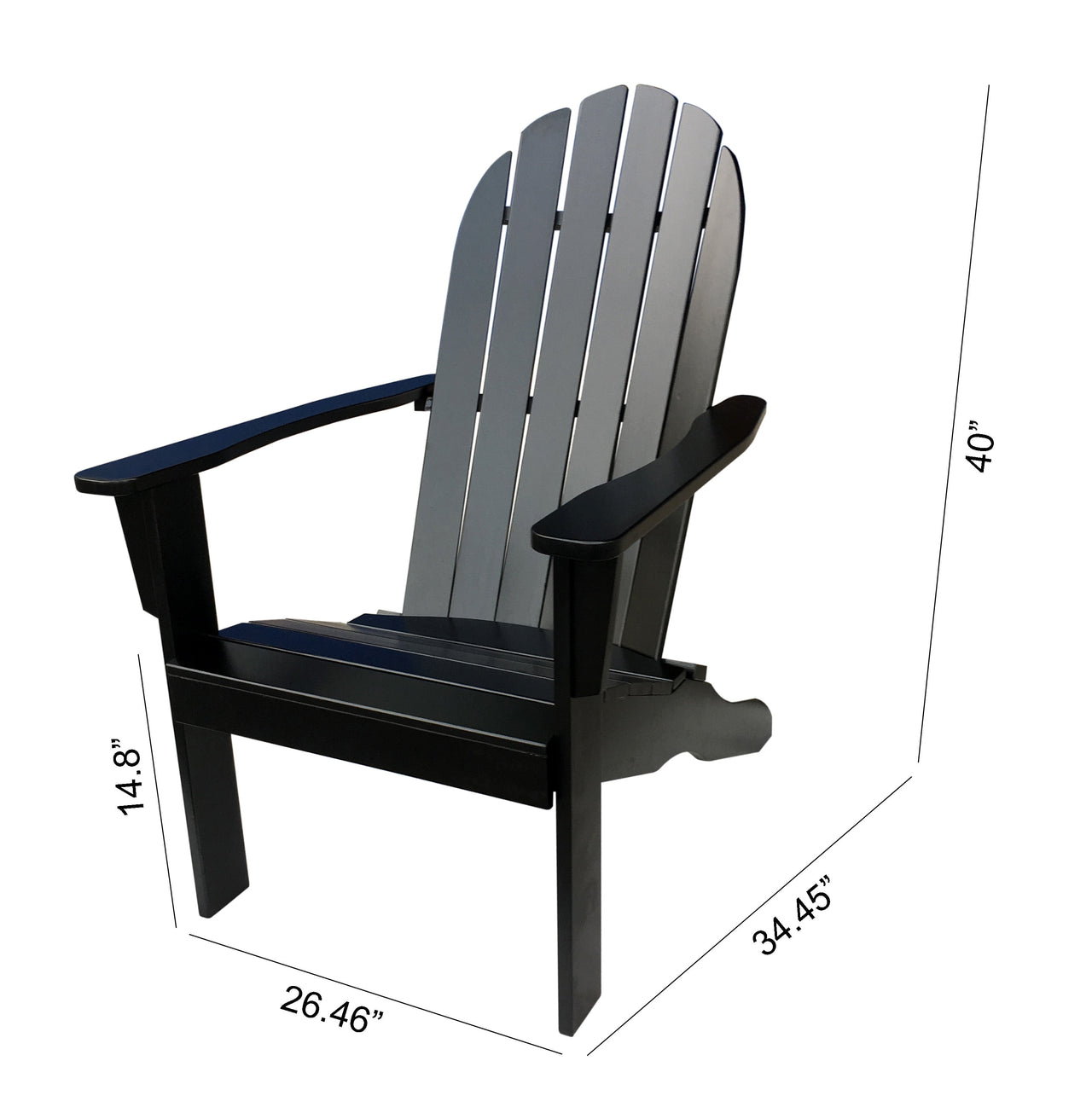 Mainstays Wood Outdoor Adirondack Chair, Black