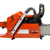 Orange Gas Chainsaw with 24 inch Guide Bar,2-Cycle 65cc Gasoline Power Chain Saws 3.4KW 40.94*10.62*12.99in for Forest Harvesting, Cutting Wood
