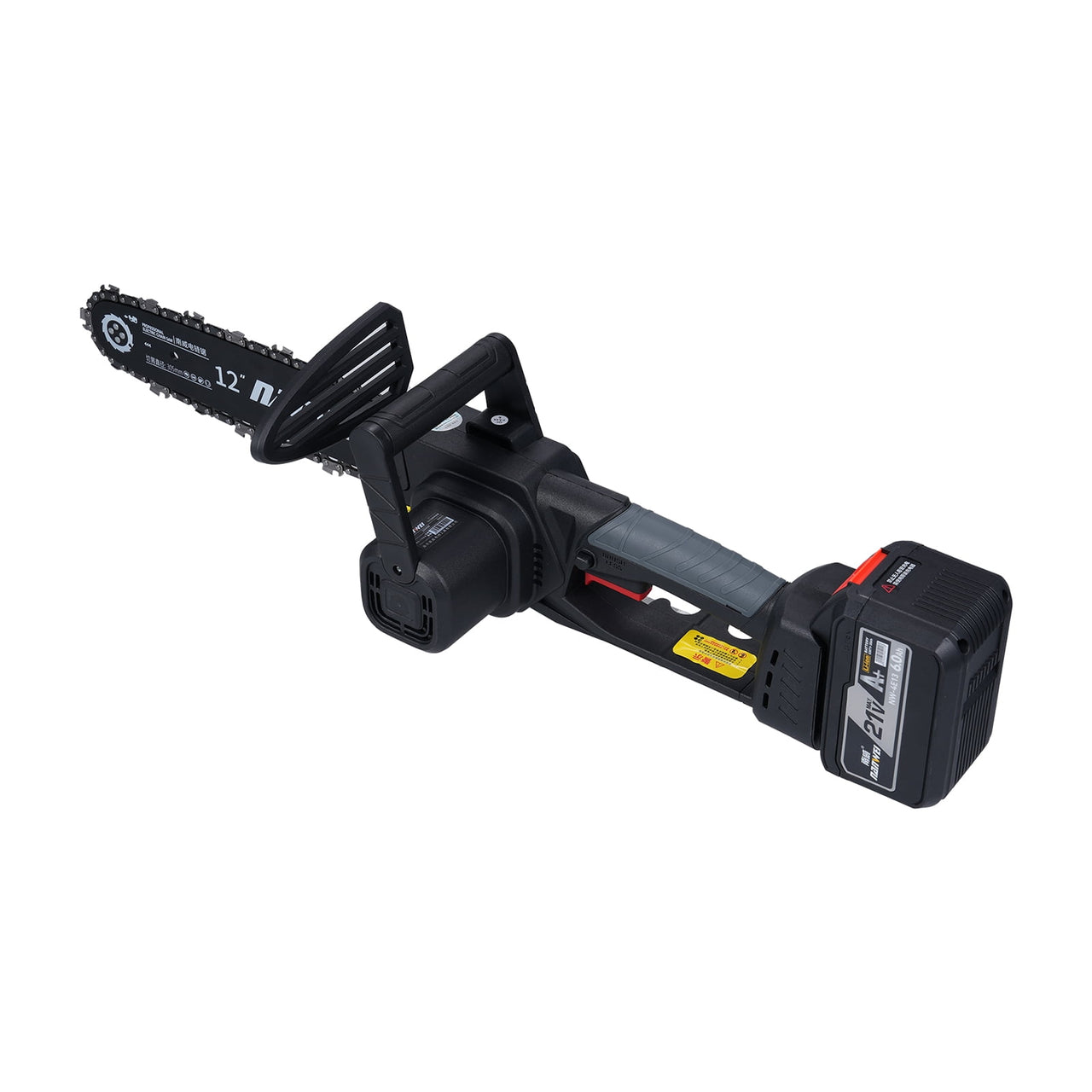 Handheld 12inch Electric Chainsaw 2000W Brushless Chainsaw Handheld Logging Saw With Safety Lock 21V 6000mah Rechargeable Battery For Wood Cutting Trimming Courtyard Garden