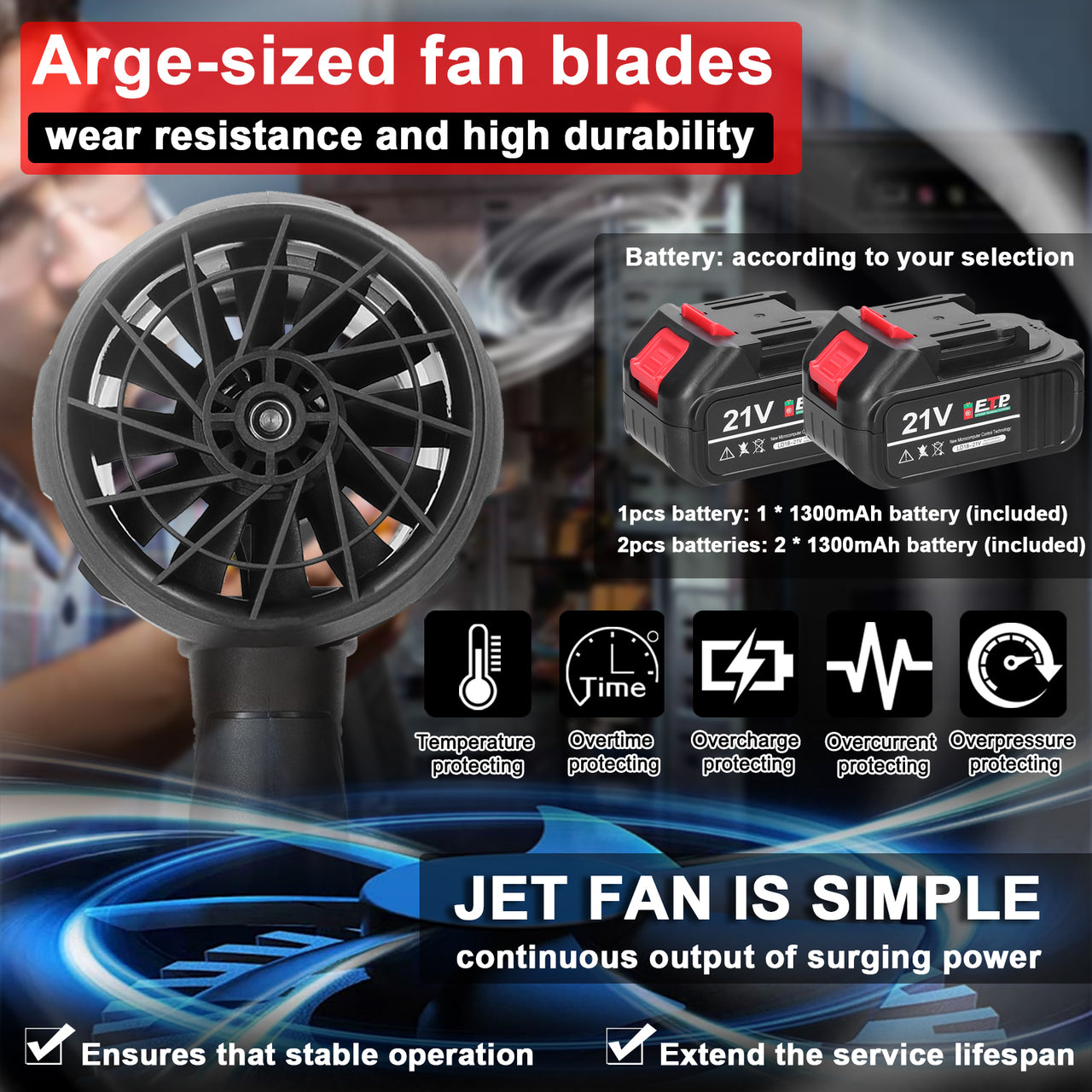 Violent Fan,Motor Ducted Violent Fan Turbofan Duct Portable Blower Tool Brush Motor Ducted Turbofan