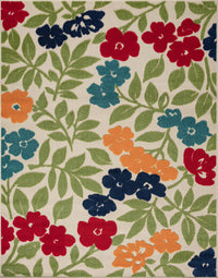 Oasis Modern Floral Multicolor Polypropylene Indoor Outdoor Area Rug, 5'x7' Rectangle