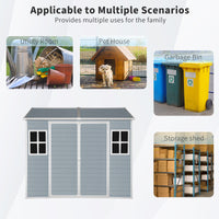 6x8 FT Outdoor Storage Shed with Double Windows And Floor, Lockable Tool Storage Sheds With Sloped Roof, Utility Tool Shed Storage House For Backyard Patio Lawn Garden