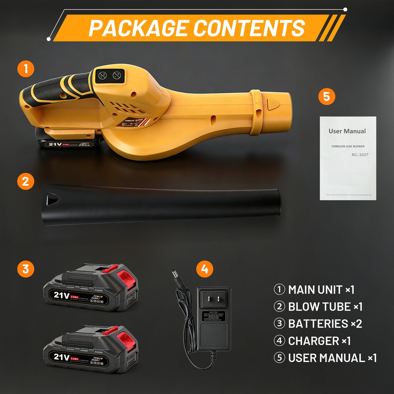 Cordless Leaf Blower, 6-Speed 158CFM 111MPH Powerful Electric Blower with 2 x 2.0Ah Batteries for Lawn, Patio & Dust Cleaning, Yellow