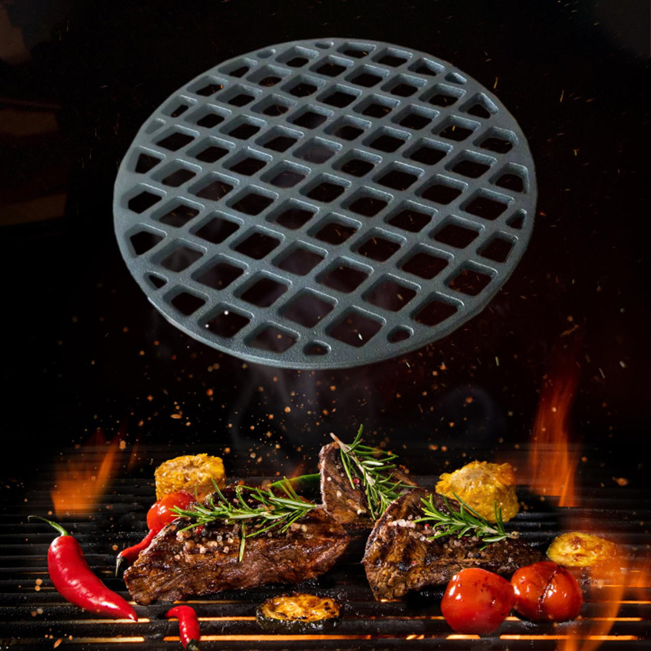 Barbecue Grill Pan Rack Roasting Pan Durable Cross Wires Barbecue Grill Net Stand Wire Roaster Grill Pan Stand Cast Iron Grilling Grate for Camping without legs
