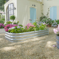 Galvanized Raised Garden Bed Kit, Large Metal Raised Garden Beds for Vegetables, Galvanized Planter Raised Garden Boxes Outdoor (Silver)