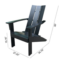 Mainstays Wood Modern Adirondack Chair, Black Color