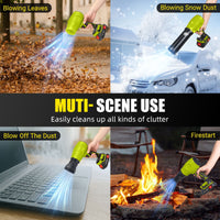 Paddsun Leaf Blower, 21V Cordless Electric with Extended Nozzle Handheld Blower for Patio Cleaning Blowing Leaves and Dust, Green