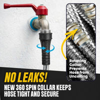 BIONIC STEEL 25 Ft Metal Garden Hose with Sprayer Nozzle, Non Kinking Designed Stainless Steel Heavy Duty Water Hose 100 Ft x 5/8 in. Flexible NON Expandable for Uninterrupted Water Flow, 500 PSI