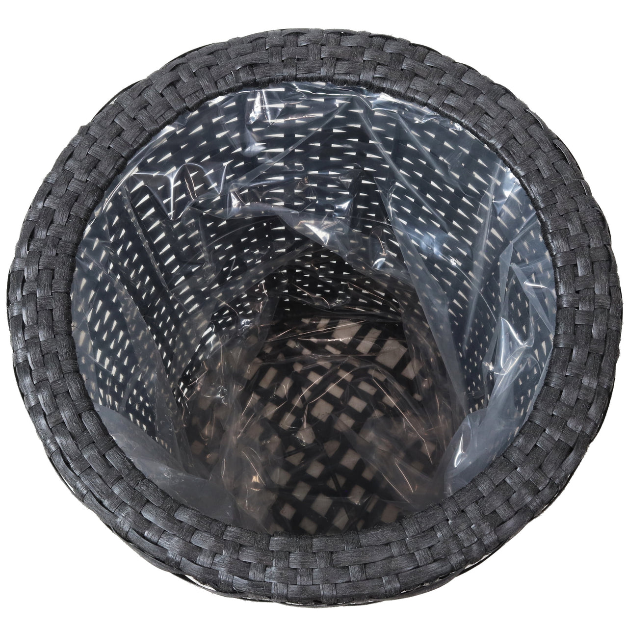 Sunnydaze Modern Assorted Round Black Polyrattan Indoor Planter with Liner 2-Count