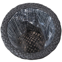 Sunnydaze Modern Assorted Round Black Polyrattan Indoor Planter with Liner 2-Count
