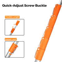 Ktaxon 26FT Manual Pole Saw, Telescoping Tree Trimmer with Carbon Steel Blade, Ladder-Free Pruning, Orange