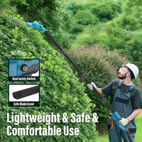 Gisam 21V MAX Brushless Pole Hedge Trimmer Cordless, 20.5