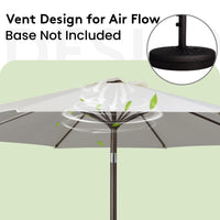 NAPWANT 9ft Patio Umbrella, 8 Sturdy Ribs Outdoor Table Umbrella with Push-Button Tilt & Crank for Garden, Deck, and Pool White