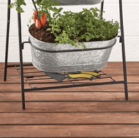 Panacea Large Oval Galvanised Metal Planter 3 Tier Washtub Style with Drainage Holes for Indoor/Outdoor