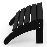 WestinTrends Malibu Outdoor Adirondack Ottoman – All-Weather Poly Lumber Folding Footrest for Patio Porch, Black
