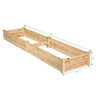Costway Wooden Vegetable Raised Garden Bed Backyard Patio Grow Flowers Planter with 2 Planting Compartments
