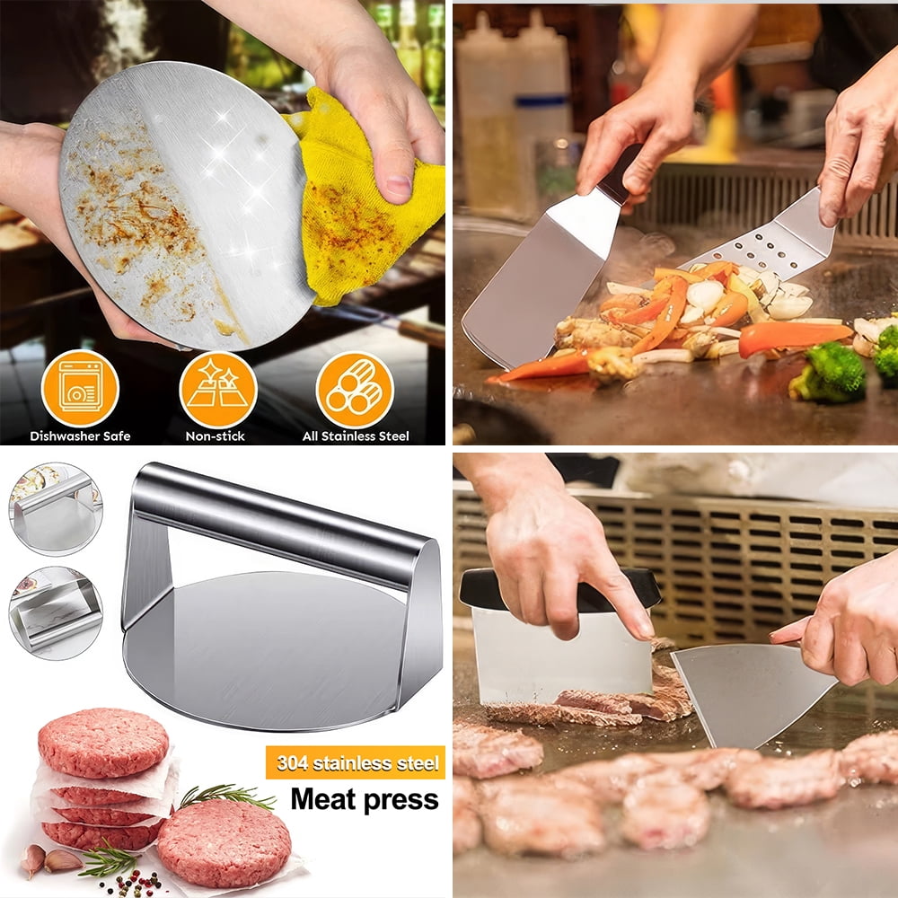 28PCS Griddle Accessories Kit, Flat Top Grill Accessories Set for Blackstone and Camp Chef, Grill Spatula Set with Enlarged Spatulas, Carry Bag,Basting Cover, Scraper for Outdoor BBQ
