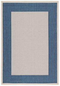 Safavieh Courtyard Justine Bordered Indoor/Outdoor Area Rug, Beige/Navy, 5'3