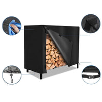 CarpNettore Firewood Rack Cover Dustproof 420D Oxford Cloth Rainproof Wood Storage Cover 122x61x107cm