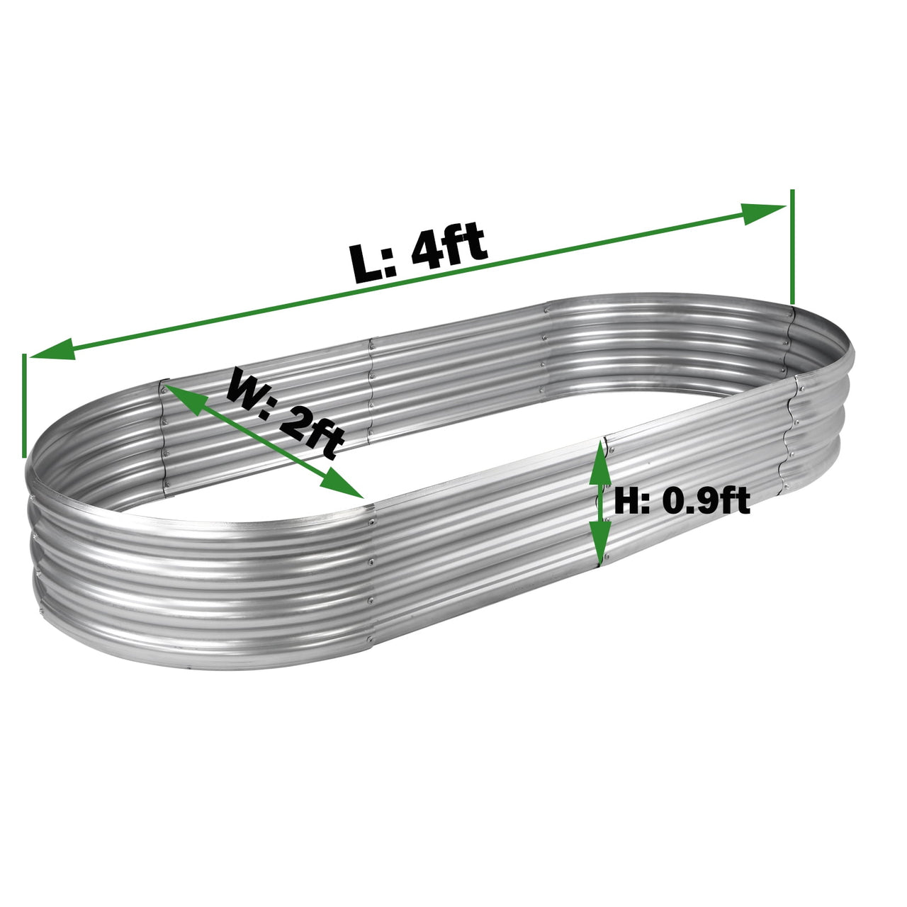 Galvanized Raised Garden Bed Kit, Galvanized Planter Raised Garden Boxes Outdoor, Oval Metal Raised Garden Beds for Vegetables
