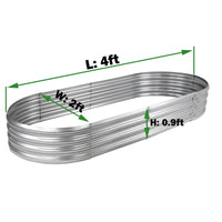 Galvanized Raised Garden Bed Kit, Galvanized Planter Raised Garden Boxes Outdoor, Oval Metal Raised Garden Beds for Vegetables