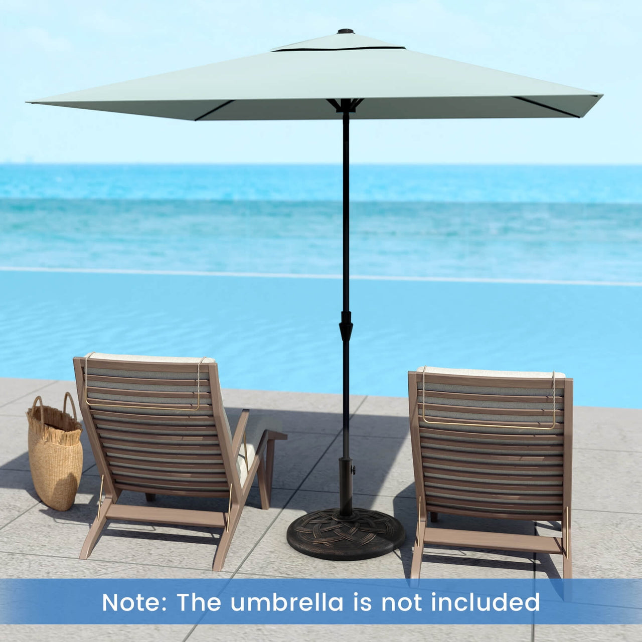 Costway 22'' Round Umbrella Base Stand Market Patio Standing Outdoor Living Heavy Duty