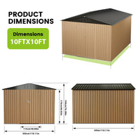 Ataucjin 8x8 FT Outdoor Metal Storage Shed, Large Metal Storage Sheds with Sturdy Frame Structure, Garden Tool Shed with Lockable Door for Garden, Lawn, Backyard