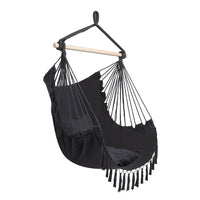 Ktaxon Hammock Chair Hanging Rope Swing Seat with 2 Cushions Perfect for Indoor Outdoor-Gray