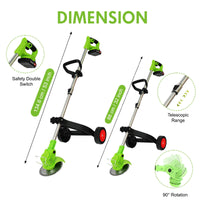 BAOKALER Electric Weed Eaters Cordless,2AH Battery Powered Weed Wacker with Charger, Grass Trimmer with Supporting Wheels, Grass Cutting Machine with 1 Batteriy for Yard and Garden, Green
