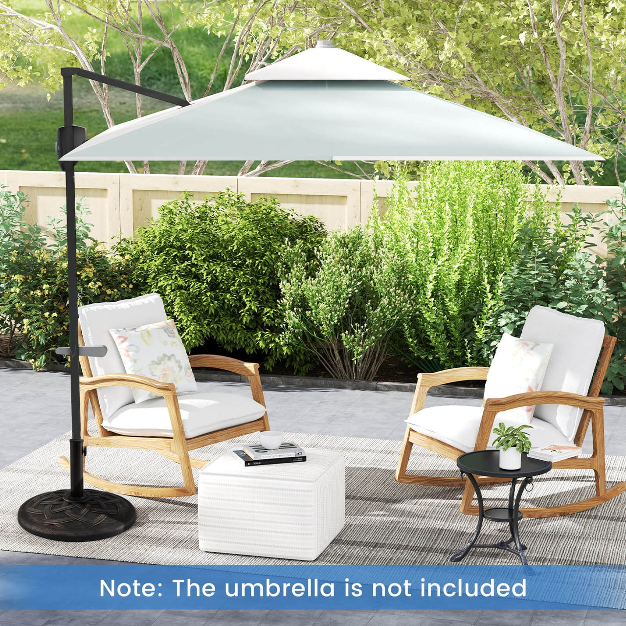 Costway 22'' Round Umbrella Base Stand Market Patio Standing Outdoor Living Heavy Duty