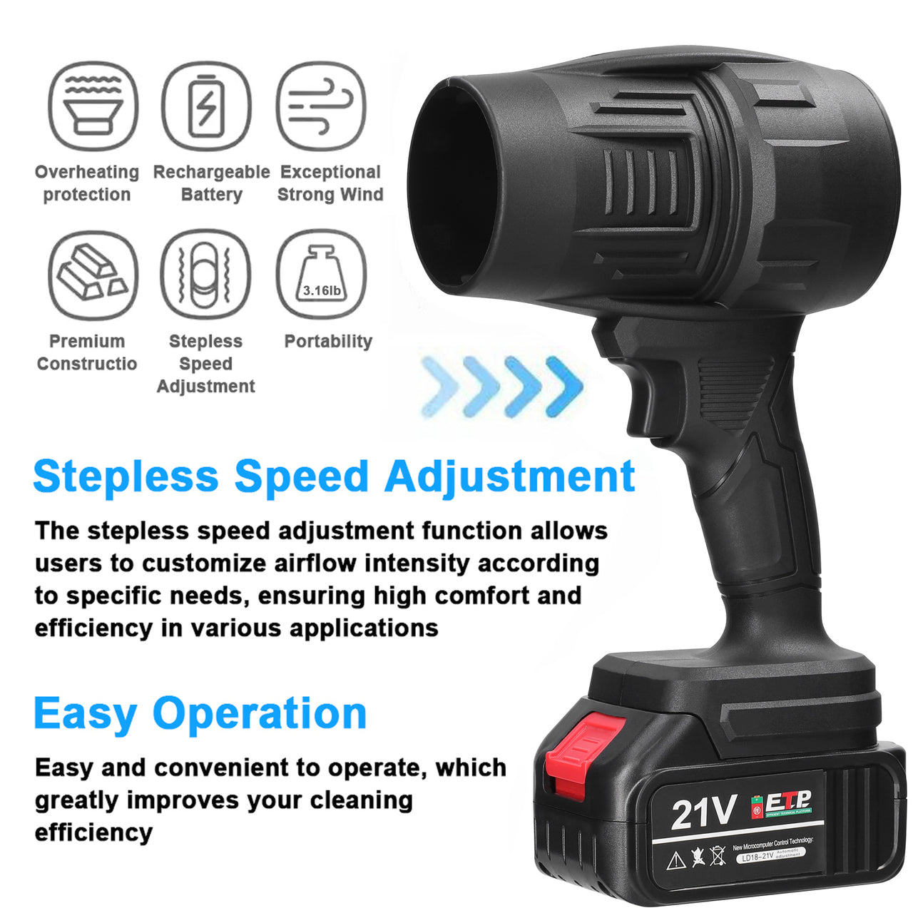 Violent Fan,Motor Ducted Violent Fan Turbofan Duct Portable Blower Tool Brush Motor Ducted Turbofan