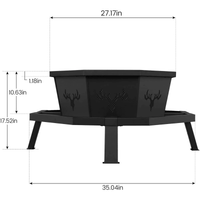 HAUXITIO Octagon Wood Burning Fire Pit,35