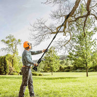 Cordless Pole Saw 6 Inch Electric Pole Chainsaw with 2Pcs 1.5Ah Batteries 35FT/S Speed 7.4ft Maximum Extendable Length for Tree Trimming