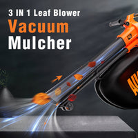 AIVOLT 3-in-1  600 CFM 40V Battery Handheld Leaf Blower & Vacuum, Brushless Mulcher