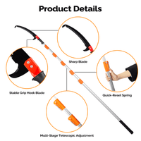 Ktaxon 26FT Manual Pole Saw, Telescoping Tree Trimmer with Carbon Steel Blade, Ladder-Free Pruning, Orange