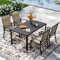 UDPATIO Patio Chairs Set of 2, Outdoor Dining Chairs High Back with All Weather Breathable Textilene, Metal Frame for Lawn Garden Backyard Deck, Brown