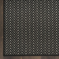 Nourison Horizon Indoor/Outdoor 2' x 6' Black Modern Rug