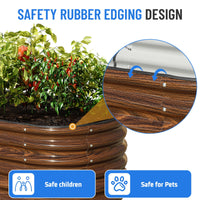 SnugNiture 2-Pack 4x2x1.5 FT Extra-Deep Raised Garden Bed, Galvanized Metal Planter Box for Vegetables, Tomatoes, Herbs, Brown