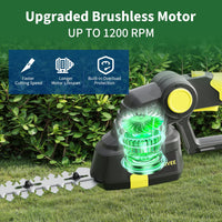 Cordless Hedge Trimmer 2-in-1, 20V 2.0Ah Electric Grass Shears & Hedge Trimmers with 2 Batteries & Charger, 120 Minutes Runtime, Adjustable Angle (15°/30°/45°)Lightweight Ergonomic Design for Garden