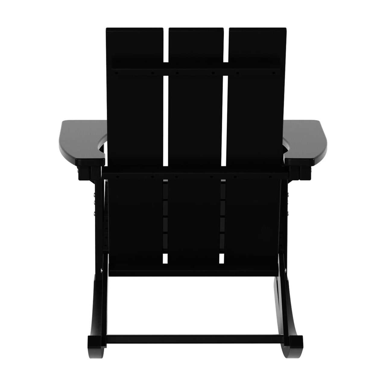 WestinTrends Ashore Patio Rocking Chair, All Weather Poly Lumber Plank Adirondack Rocker Chair, Modern Farmhouse Black Rocking Chairs for Porch Garden Backyard and Indoor