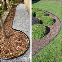 No Dig Durable Garden Landscape Edging Kit, Black Plastic Lawn Border with 24pcs Anchoring Spikes for Landscaping, Flower Gardens, Lawn (20FT+ 24pcs Anchoring Spikes)
