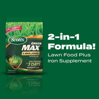 Scotts Green Max Lawn Food, Fertilizer Plus Iron Supplement, 5,000 sq. ft., 16.67 lbs.