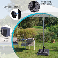 Costway 17.5'' Umbrella Base Stand Market Patio Standing Outdoor Living Heavy Duty (Square)