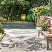 Oasis Modern Floral Multicolor Polypropylene Indoor Outdoor Area Rug, 5'x7' Rectangle