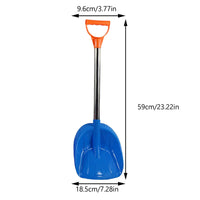 Kid Snow Shovel with Stainless Steel Handle, Kids Size Durable Shovel for Snow - Comfort D Grip Sturdy Metal Handle 23in Plastic Digging Sand Playing Beach Snow Shovel for Garden Car (Blue)