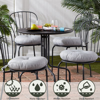 Greendale Home Fashions Heather Gray 15 in. Round Outdoor Reversible Bistro Seat Cushion (Set of 2)