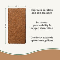 Plantonix Coco Bliss Premium Coconut Coir Pith Soil Amendment, 5 Bricks, 1.6 cu ft
