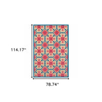 HomeRoots 507571 6 x 9 ft. Sand Oriental Stain Resistant Indoor & Outdoor Rectangle Area Rug