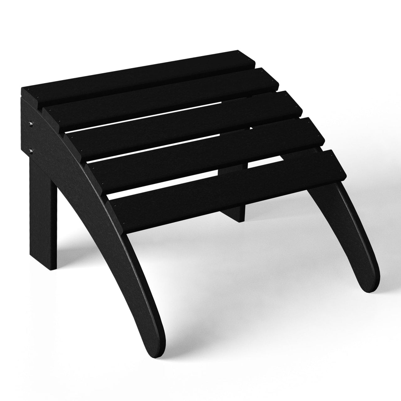 WestinTrends Malibu Outdoor Adirondack Ottoman – All-Weather Poly Lumber Folding Footrest for Patio Porch, Black