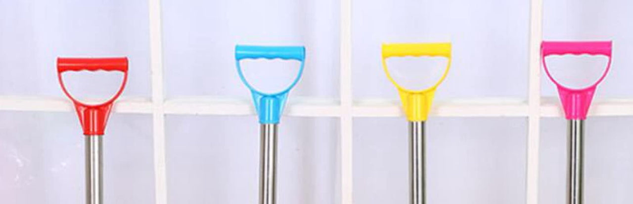 Kid Snow Shovel with Stainless Steel Handle, Kids Size Durable Shovel for Snow - Comfort D Grip Sturdy Metal Handle 23in Plastic Digging Sand Playing Beach Snow Shovel for Garden Car (Blue)